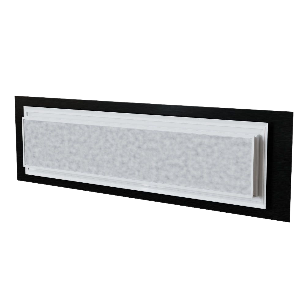 Baillindustrie - Grille de reprise + porte filtre Confort White - Photo produit arriere COL1000X200 BLACK